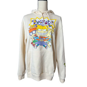 Nickelodeon Rugrats Hoodie with Multiple Graphics Front and Sleeves Size Medium